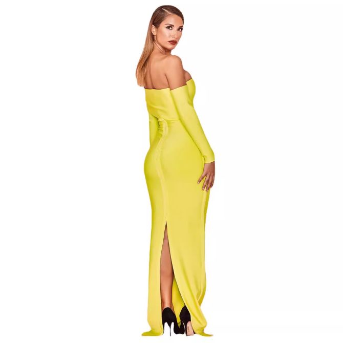 Women's Irregular One Shoulder Split Bandage Dress - Image 2