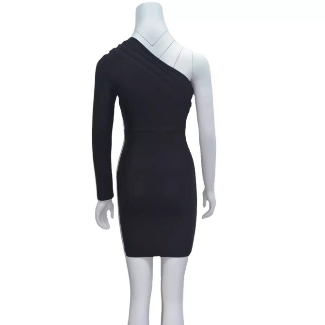 Women's One Shoulder Long Sleeve Tight Hip Bandage Dress - Image 3